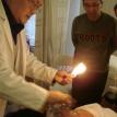 Dr. Liu teaching his students how to do cupping